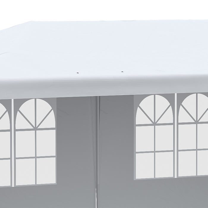 6x3m Party Tent Gazebo - Marquee with Windows and Side Panels for Outdoor Events - Patio Canopy Shelter, Ideal for Gatherings and Celebrations