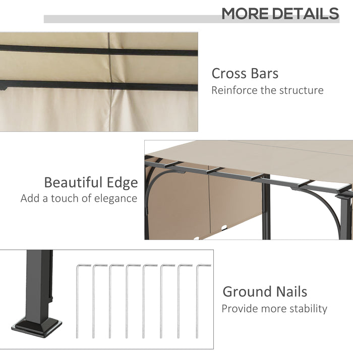 Outdoor Retractable Pergola 3x3m - Adjustable Canopy Gazebo for Garden, Beige - Ideal for Patio Shelter and Backyard Shade