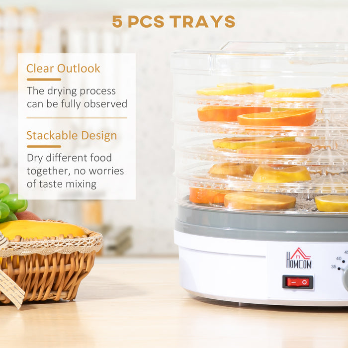 245W Electric Food Dehydrator - 5-Tier Dryer Machine with Adjustable Temperature Control for Various Foods - Ideal for Making Dried Fruits, Jerky, Veggies, Meats, and Pet Snacks
