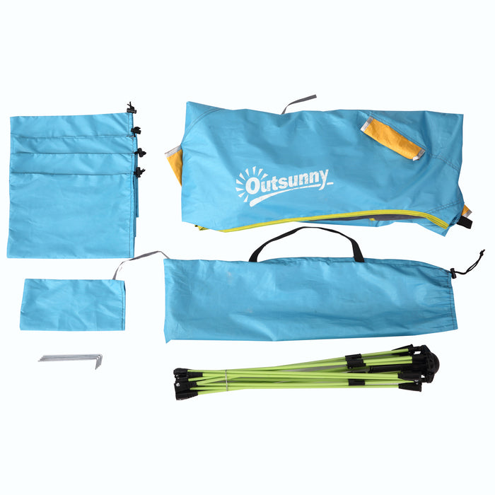 Pop-up Beach Tent for 1-2 People - Easy Setup with Dual Mesh Windows & Entryways, Dark Green - Ideal for Sun Shelter and Privacy