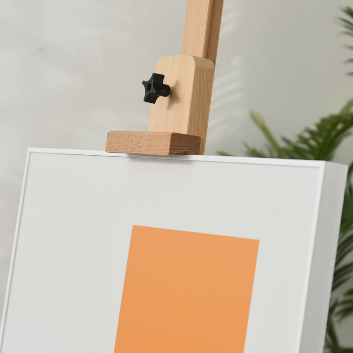 H-Frame Wooden Easel - Adjustable Height, Canvas Holder, Pencil Case for Artists - Ideal for Display, Exhibition, Drawing & Painting