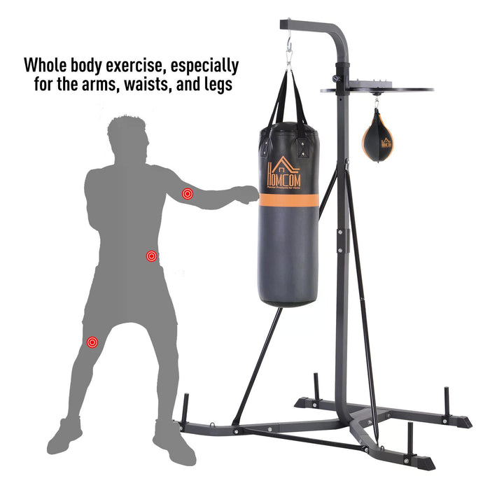 Freestanding Duo Punch Training Bag - Adjustable Height Sandbag with Durable Steel Frame for Agility Workouts - Ideal for Home Fitness Enthusiasts