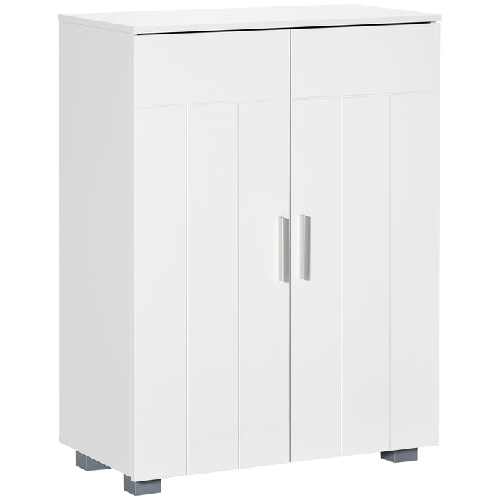 Modern Bathroom Cabinet Organizer - Free Standing Linen Cupboard with 3 Tiers of Storage - Space-Saving Solution for Bath Essentials and Towels
