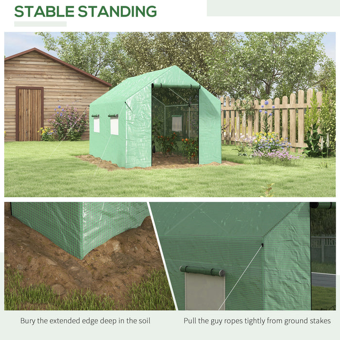 Polytunnel Walk-in Greenhouse - Durable Polyethylene, 2m x 3m, Weather-Resistant - Ideal for Garden Plant Growth & Protection