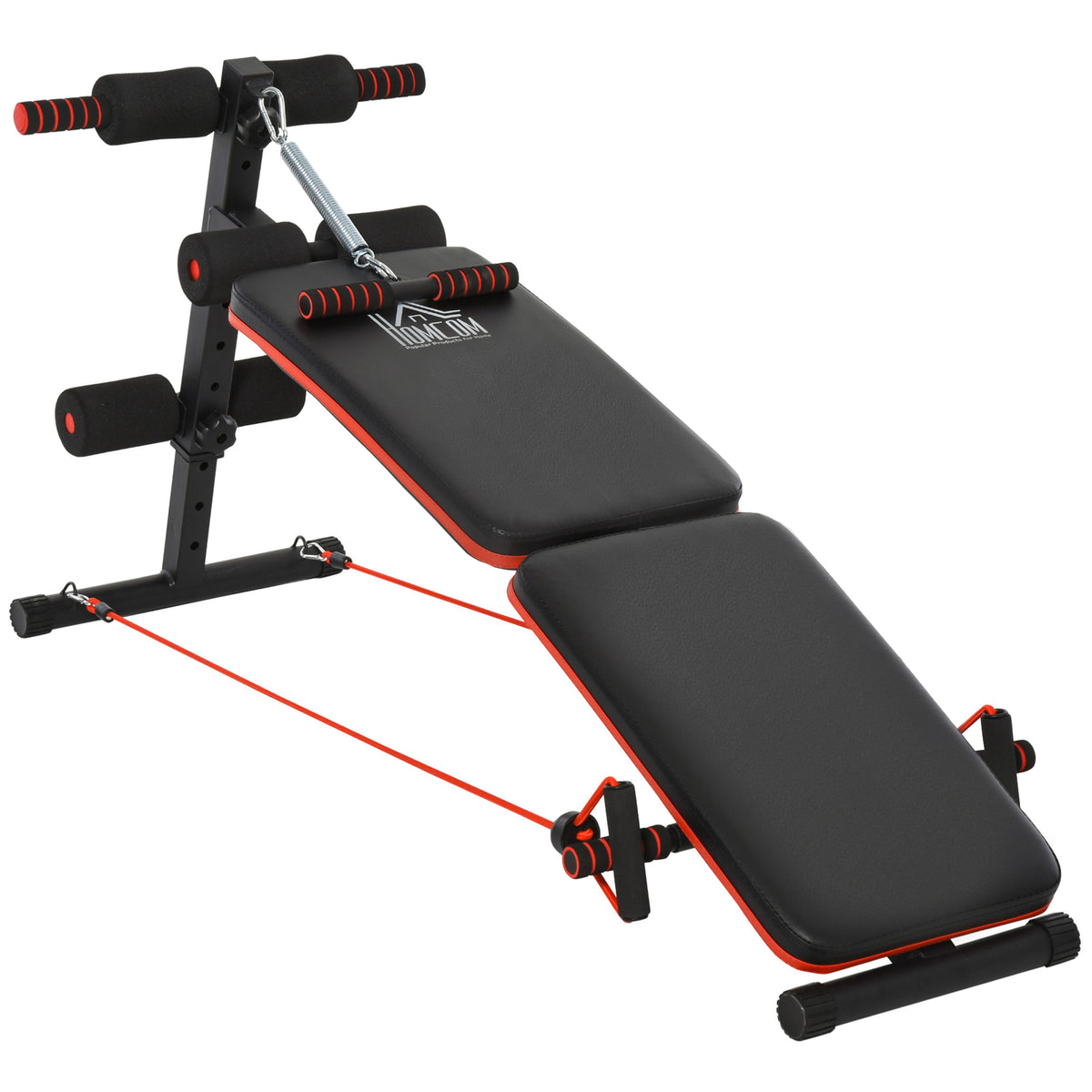 Red & Black Foldable Workout Bench - Home Gym Strength Equipment ...