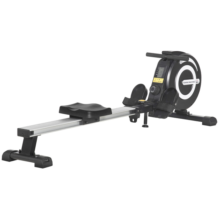 Adjustable Magnetic Rowing Machine - Digital LCD Monitor, Built-in Wheels for Easy Movement - Ideal for Full-Body Workout at Home or Gym