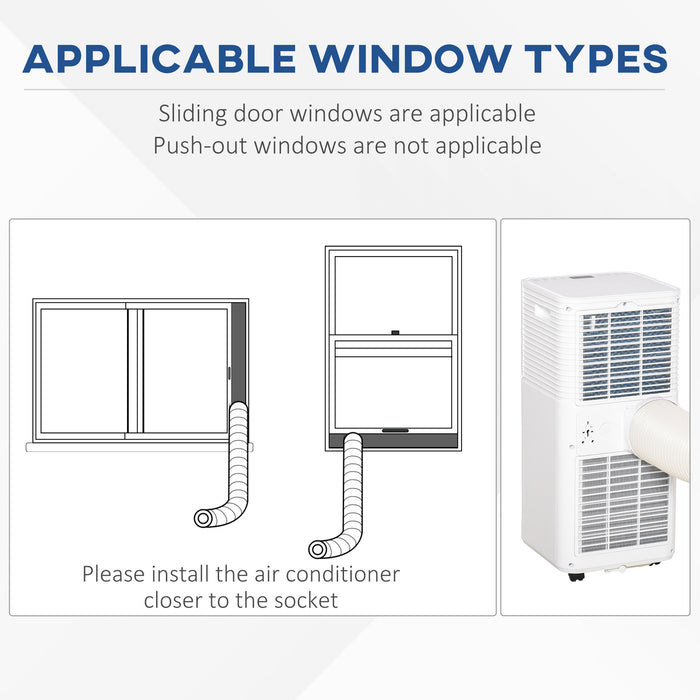 9000 BTU 4-In-1 Portable Air Conditioner - Cooling, Dehumidifying, Ventilating with Fan Function - Includes Remote, LED Display, 24-Hour Timer, Auto Shut-Down Feature