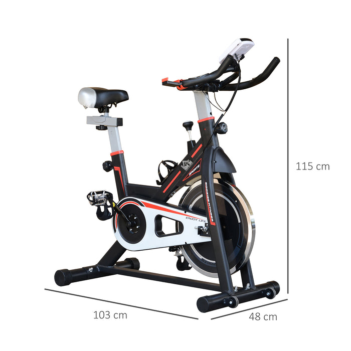 Belt-Driven Fitness Cycling Machine with LCD Monitor - Sturdy and Quiet Indoor Workout Equipment - Ideal for Cardio Training at Home
