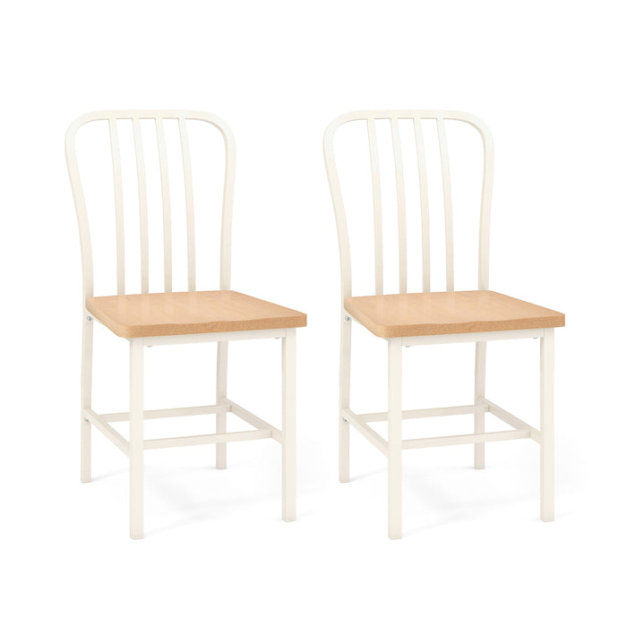 Set of 2 Kitchen Dining Chairs - Ergonomic Seat with Footrest in Black - Ideal for Comfortable Dining Experience
