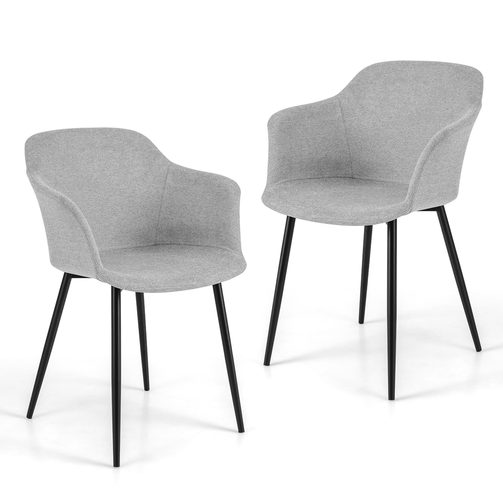 Set of 2 Dining Chairs - Ergonomic Backrest Design and Wide Armrest Features, Off-White - Perfect for Comfortable Dinner Seating Solutions