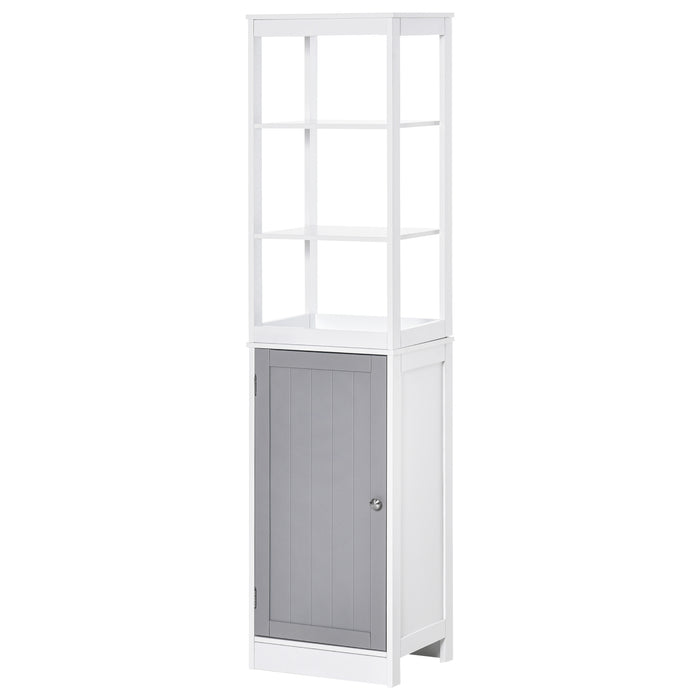 Slimline Tallboy Storage Cabinet - Free Standing, Multi-Purpose Organizer for Bathroom, Kitchen, Living Room - Space-Saving Solution for Home Organization