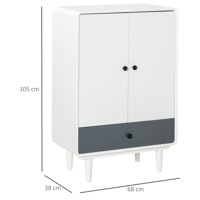 Bedside Storage Cabinet with Drawer and Doors - Modern Organizer for Bedroom and Living Room - Sleek Space-Saving Design for Home Essentials
