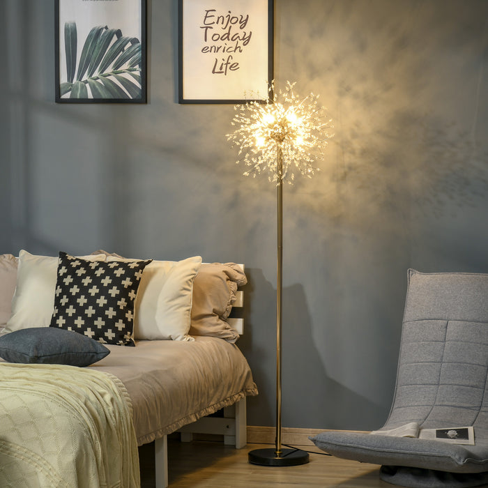 Tall Modern Floor Lamp with Dandelion-Inspired Shade - Elegant Lighting Solution for Home Interiors - Ideal for Living Rooms and Cozy Spaces