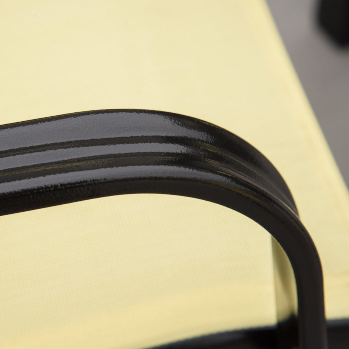 Outdoor Patio Dining Chairs - Set of 4 Stackable High Back Chairs with Armrests for Garden - Beige Comfort & Style for Patio Dining