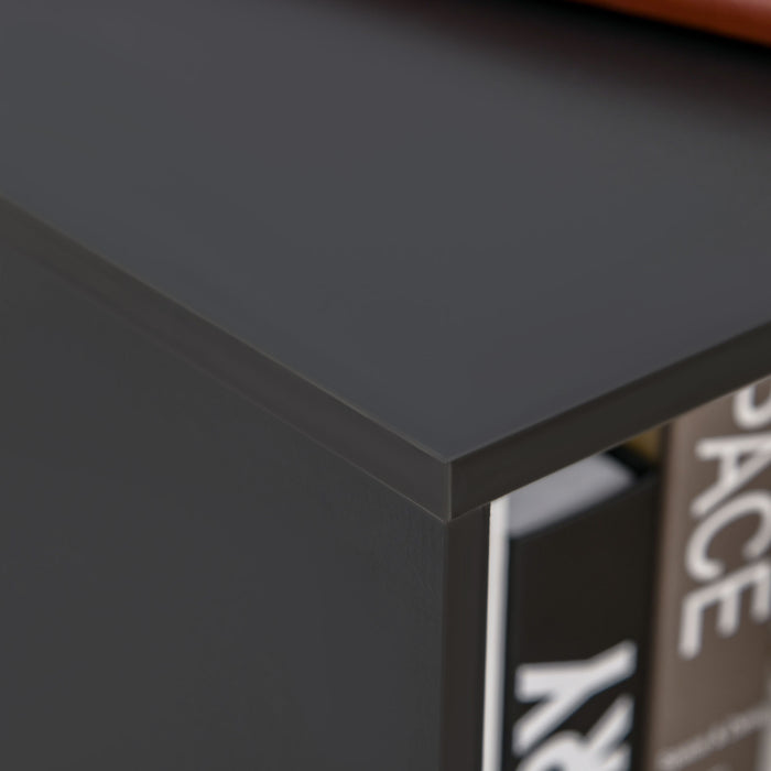 Mobile Office File Cabinet with Wheels - Lateral Stationery Storage and Printer Stand - Space Saving Solution with Open Compartment and Cupboard for Home Office