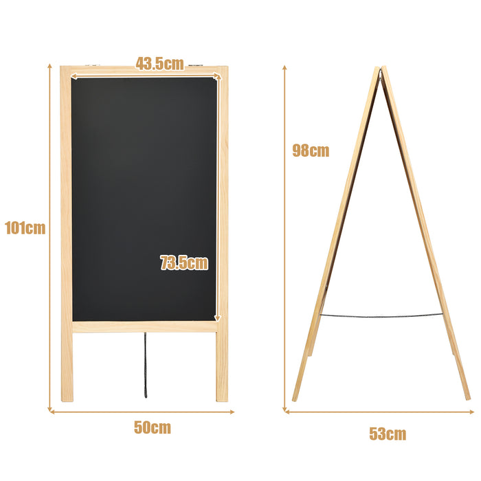Magnetic Blackboard Easel - Double Sided, Includes Eraser and Colored Chalk - Perfect for Creative Children and Teaching Needs