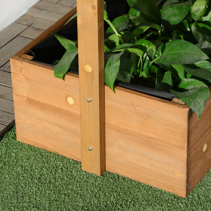 4-Tier Fir Wood Raised Garden Bed - 80cm x 45cm x 142cm Vertical Planter Box for Efficient Gardening - Ideal Elevated Plant Stand for Indoor & Outdoor Spaces