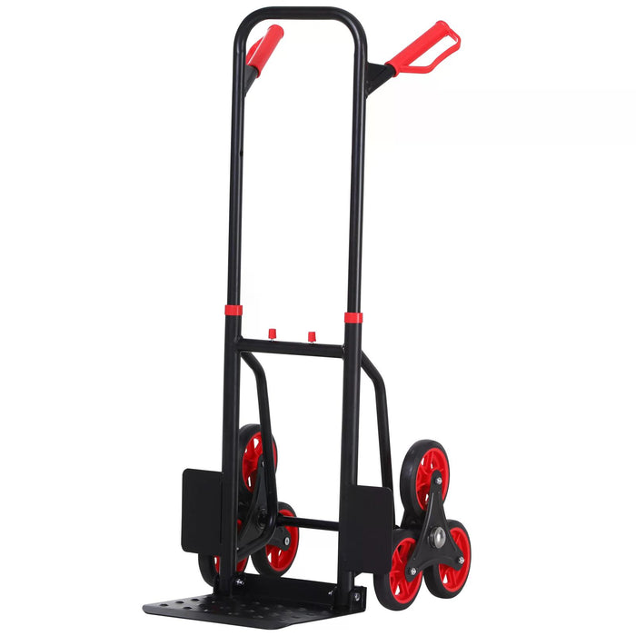 Heavy-Duty Steel Climbing Trolley - 6-Wheel Hand Truck Cart, 150kg Load Capacity - Ideal for Moving Heavy Loads Upstairs