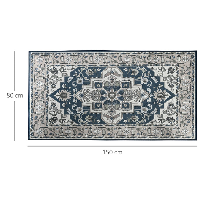 Vintage Persian Rugs - Boho Bohemian Large Area Carpet for Living Room, Bedroom, Dining | 80x150 cm in Grey - Home Decor Enhancement for Stylish Interiors