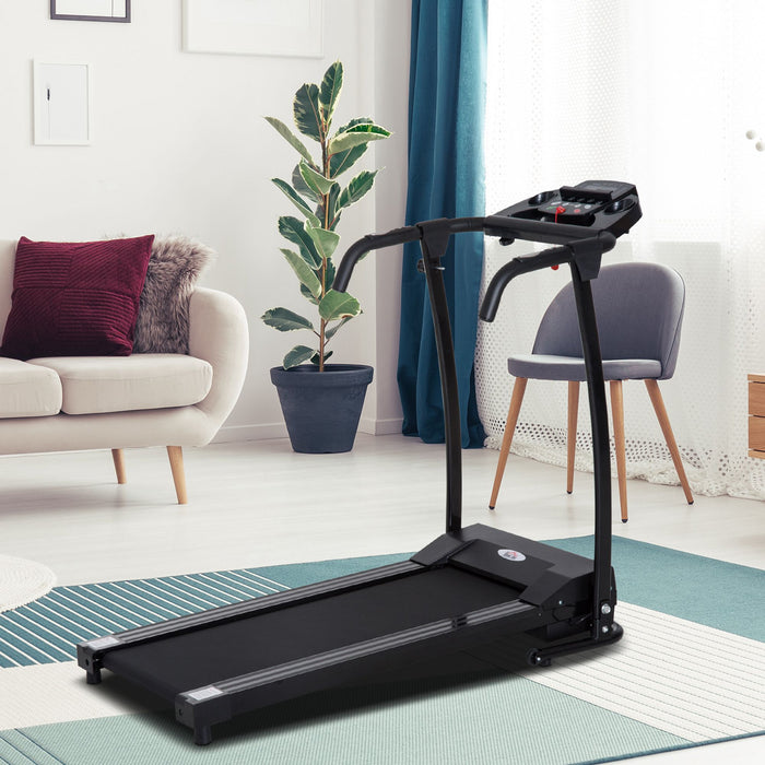 Folding Electric Treadmill - 1-10Km/h Adjustable Speed Motorised Jogger - Compact Home Fitness Equipment for Indoor Exercise & Gym Enthusiasts