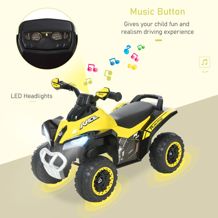 Kids Foot-to-Floor Ride-On Slider Car with Music & Lights - Manual Toddler Walker Vehicle, Yellow - Ideal for Ages 18-36 Months