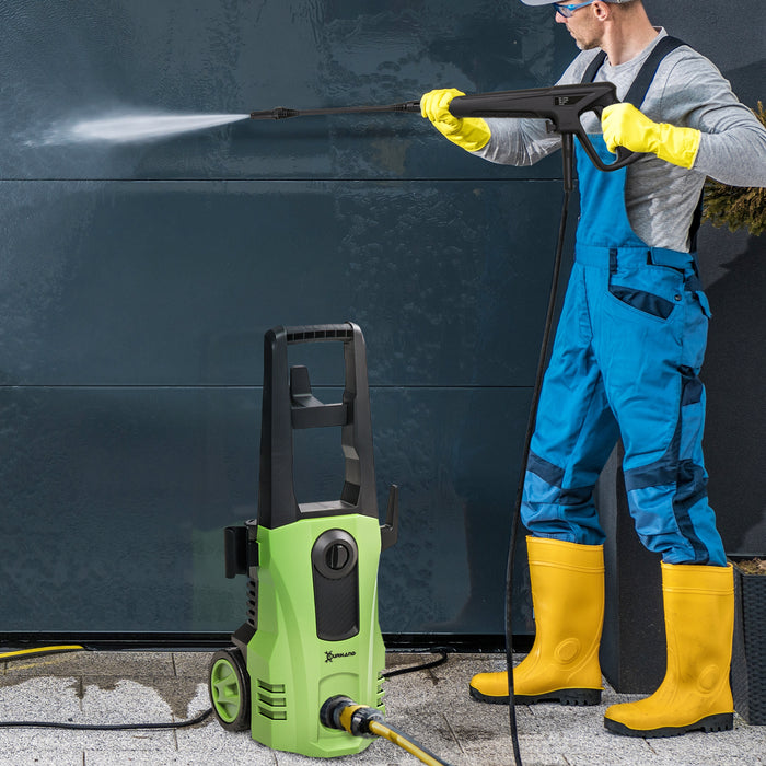 1800W High-Performance Pressure Washer - 150 Bar Max Pressure, 510 L/h Flow Rate, Portable Jet Wash Power Cleaner - Ideal for Garden & Car Cleaning