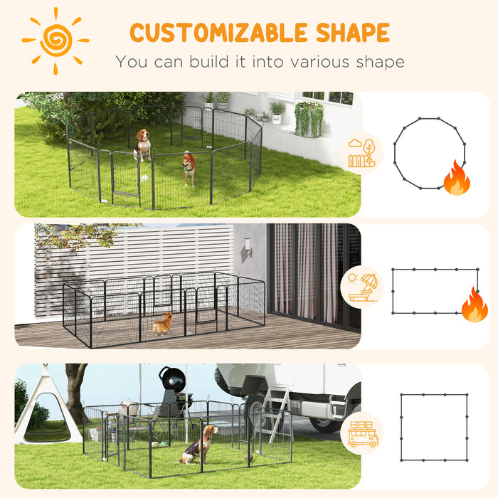 Heavy Duty 12-Panel Puppy Playpen - Exercise Fence and Pet Barrier for Small to Medium Dogs - Safe Enclosure for Play and Training