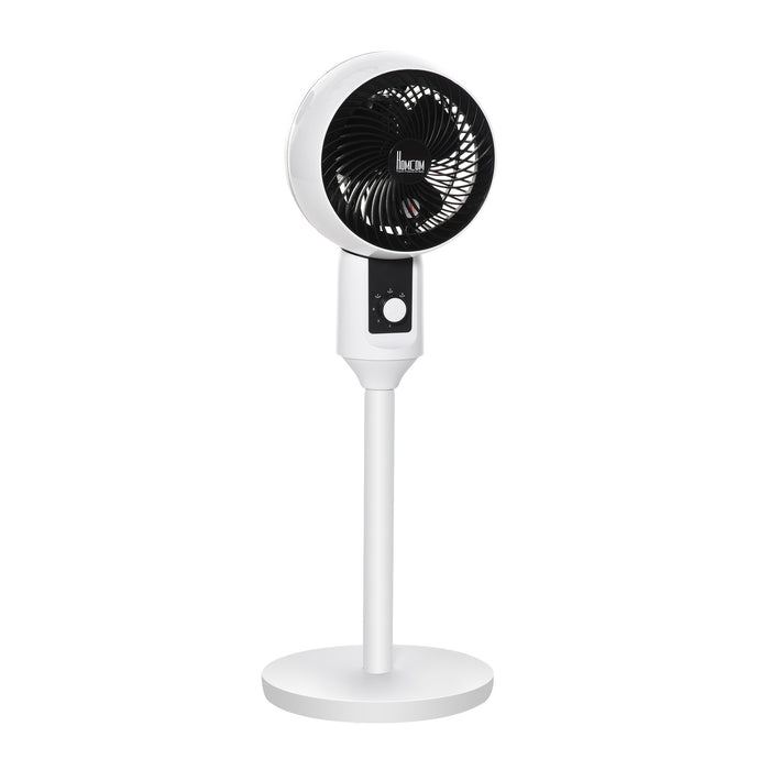 32'' Air Circulator Fan with 3 Speed Settings - 70° Oscillation and 90° Vertical Tilt, Portable with Round Base and Carry Handle - Ideal for Living Room, Bedroom, Office in Sleek Black and White Design