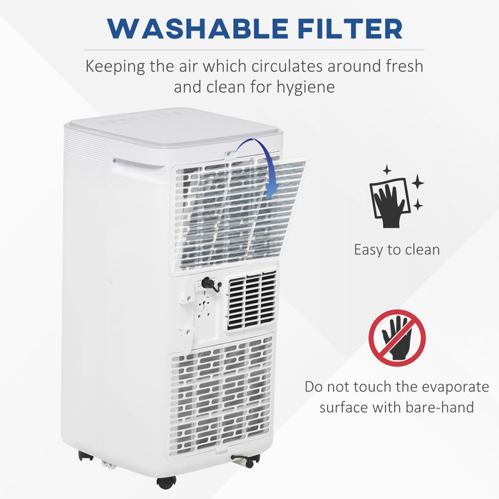8000 BTU 4-in-1 Portable Air Conditioner - Cooling, Dehumidifying, Ventilating with Fan - Remote Control, LED Display, 24-Hr Timer, Auto Shut-Off Feature