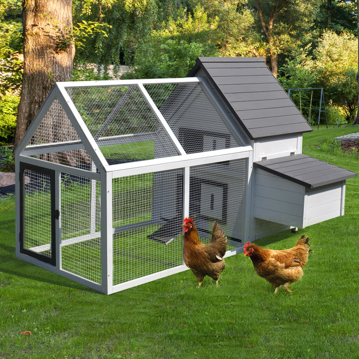 Deluxe Wooden Chicken Coop - Outdoor Poultry Habitat with Nesting Box and Ramp - Ideal for Backyard Hen Living and Egg Laying