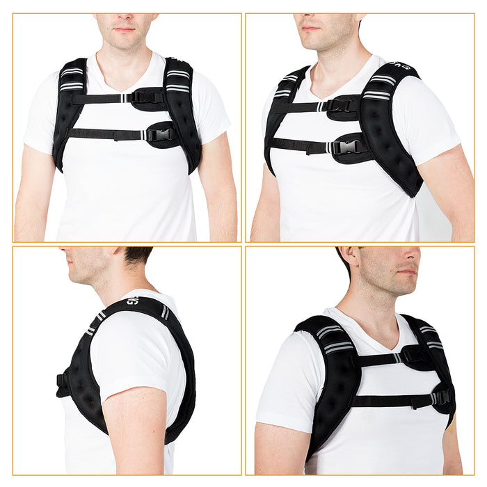 Weighted Vest 5 kg Edition - Reflective Stripe and Adjustable Strap Enhanced Training Gear - Ideal for Enhancing Workouts and Fitness Regimen