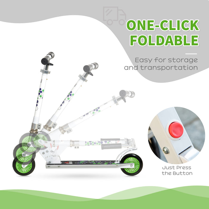 Kids' Kick Scooter for Ages 3-8 - One-Click Folding Design with Adjustable Height & Rear Brake - Durable Aluminium Construction, Perfect for Boys & Girls