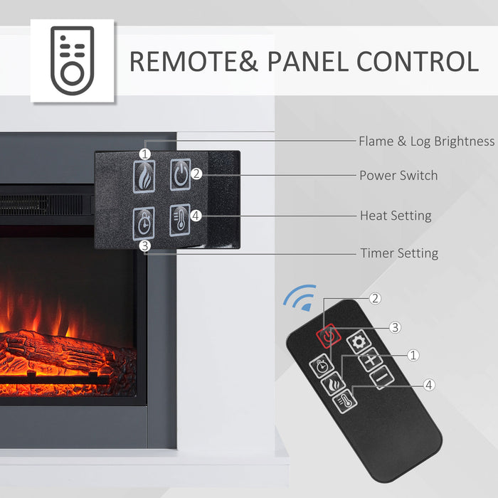 2000W Electric Fireplace Suite with LED Display - Freestanding Heater with Remote & Overheat Protection - Cozy Warmth for Home Ambiance