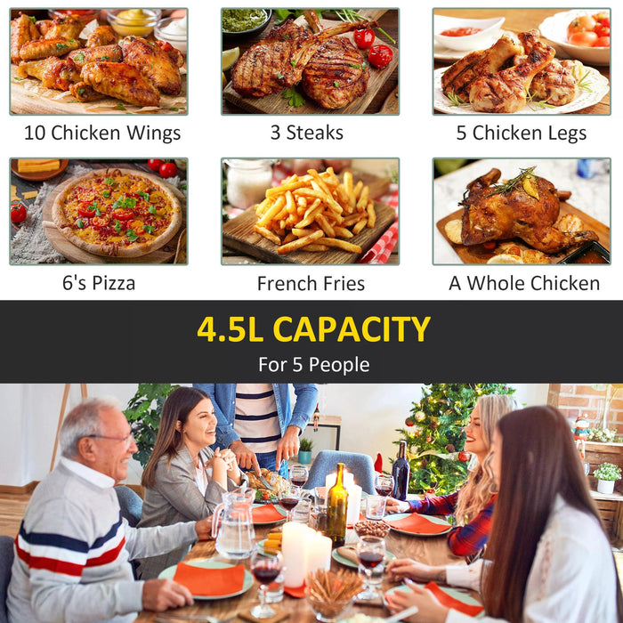 4.5L Digital Air Fryer 1500W - High-Efficiency Cooking with Adjustable Temp and Timer, Easy-Clean Nonstick Basket - Ideal for Health-Conscious Home Chefs