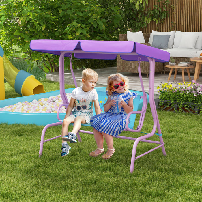 Kids Fairy-Themed Garden Swing - Adjustable Canopy and Safety Seat Belts - Perfect for Backyard, Porch, or Poolside Fun