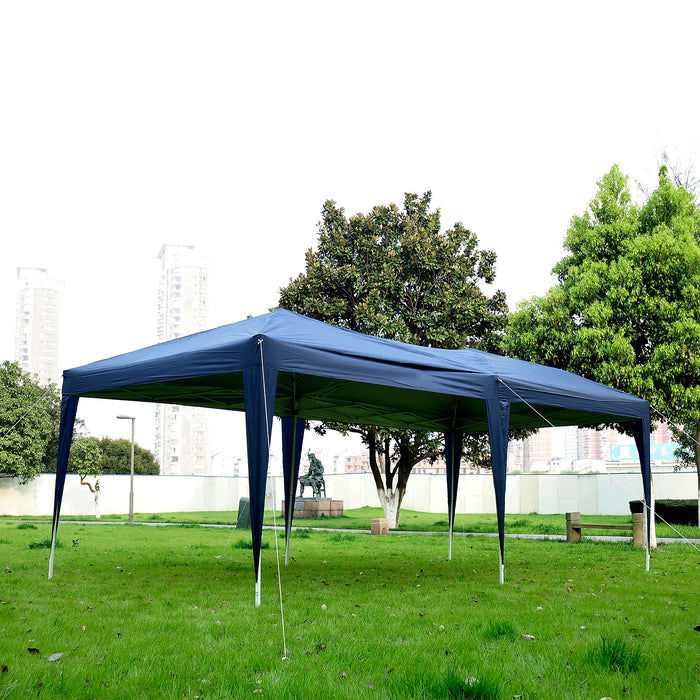 Heavy Duty 3x6m Pop-Up Gazebo - Water Resistant Party Tent with Marquee Canopy in Blue - Ideal for Garden Weddings and Outdoor Events