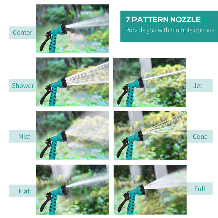 Auto Hose Reel with 7 Spray Patterns - 10m Retractable Garden Watering System, Wall Mounted - Outdoor Watering Solution for Home Gardeners