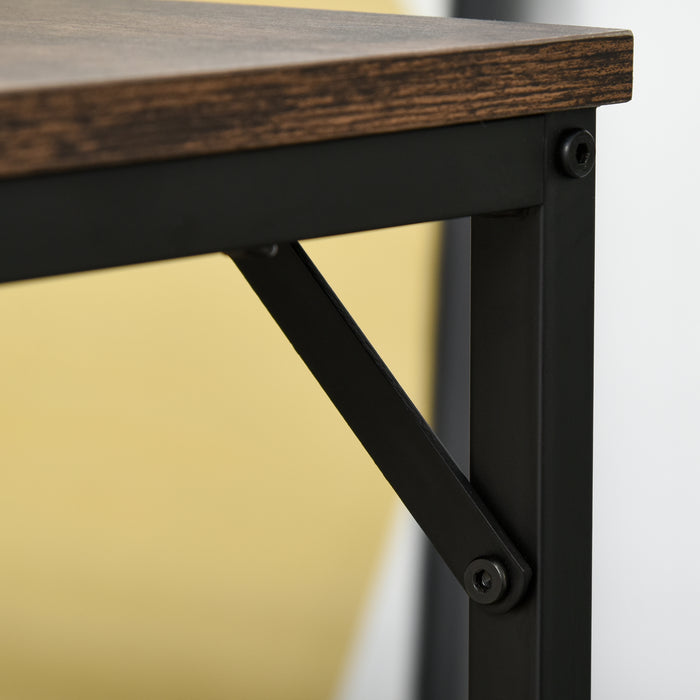 Industrial-Style Rectangular Bar Table Set - Includes 4 Stools, Perfect for Dining Room or Kitchen - Space-Saving Dinette Solution