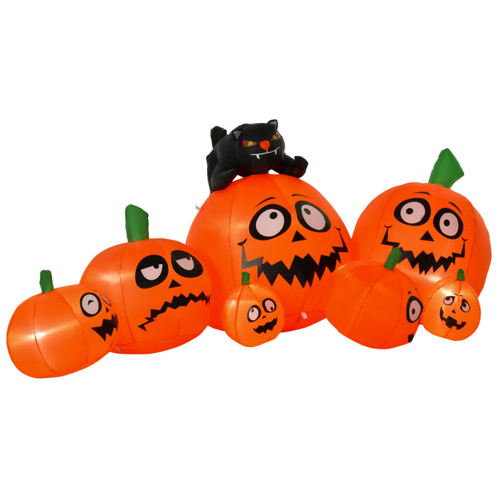 Inflatable Pumpkin & Cat with LED Flashing Eyes - Halloween Decoration with Next Day Delivery - Spooky Seasonal Decor for Indoor & Outdoor Parties