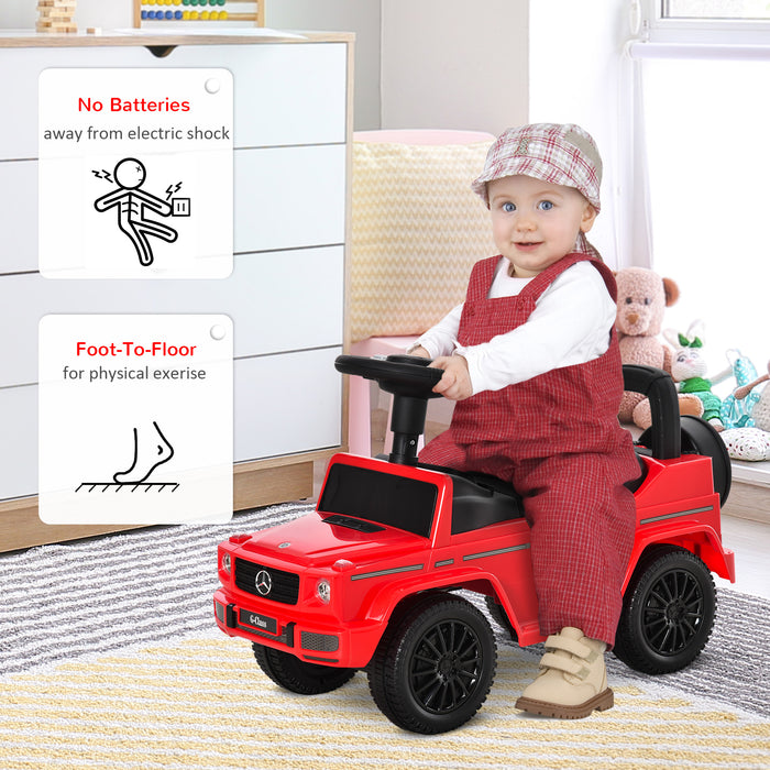 Aosom Licensed Mercedes-Benz G350 - Toddler Push and Slide Car with Large Steering Wheel and Anti-Tipping System - Safe Ride-On Toy for Kids