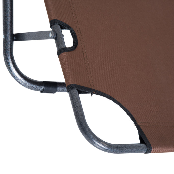Sun Lounger with Pillow - 2-in-1 Folding Reclining Chair, Adjustable Back, Ideal for Garden and Camping - Comfort and Relaxation Outdoors in Brown