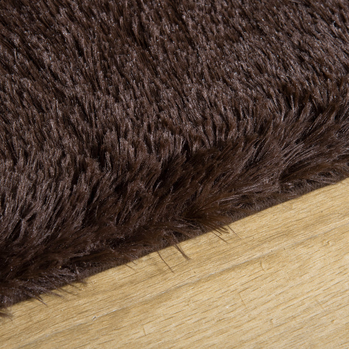 Luxurious Brown Shaggy Rug - Soft Fluffy Carpet for Home, Living Room, Bedroom, Dining Area, 120x200 cm - Enhance Your Space with Cozy Comfort