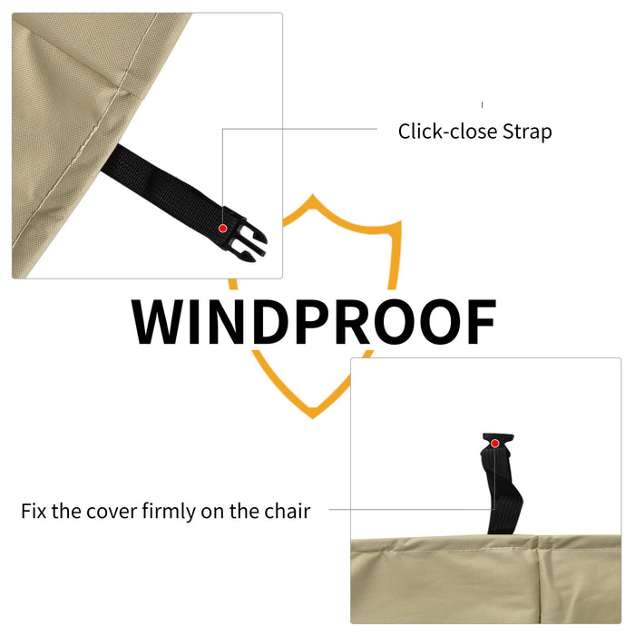 Waterproof Furniture Cover - Durable 600D Oxford Cloth for Garden Patio Chairs - Rattan and Wicker Seat Protection from Weather Elements
