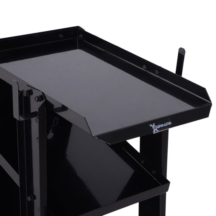 Welder Trolley Cart with Safety Chain - Durable Garage Cart for Gas Bottles, Equipped with Wheels - Black, Portable Organizer for Welding Professionals