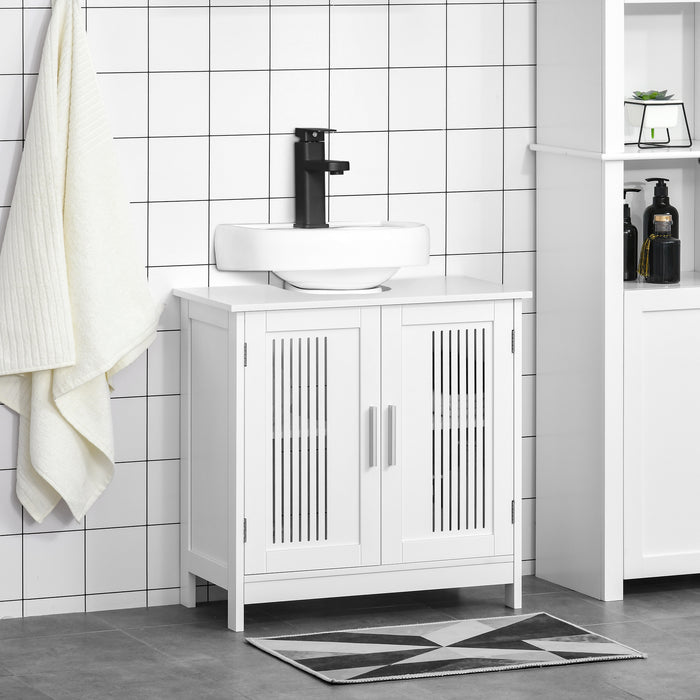 Bathroom Storage Organizer - Modern Under Sink Cabinet with Adjustable Shelves and Dual Doors - Space-Saving Vanity Unit for Bathroom Essentials