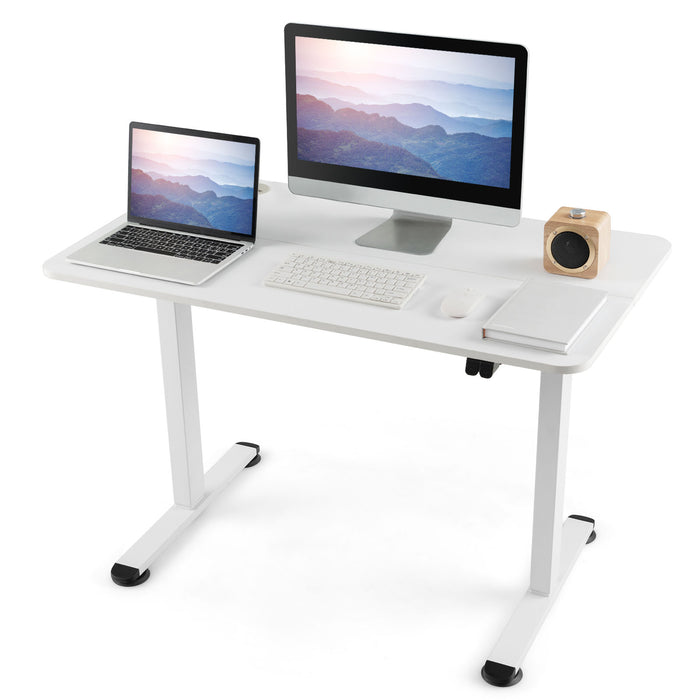 Electric Height Adjustable Desk - Standing Desk with Button Controller in Black - Perfect for Ergonomic Office Setups
