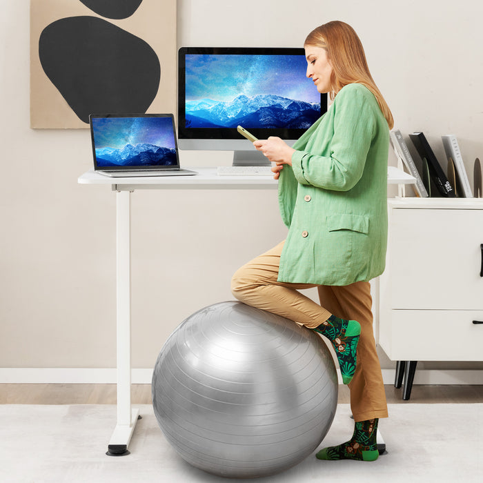 Electric Height Adjustable Desk - Standing Desk with Button Controller in Black - Perfect for Ergonomic Office Setups