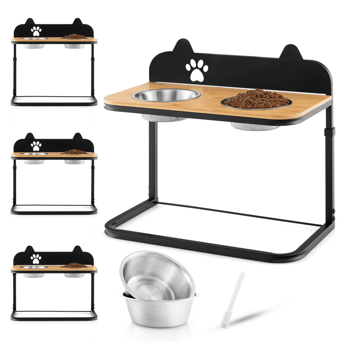 Dog Bowl Feeder - Elevated Design with Adjustable 3 Heights and Marker - Ideal for Improved Pet Digestion and Posture