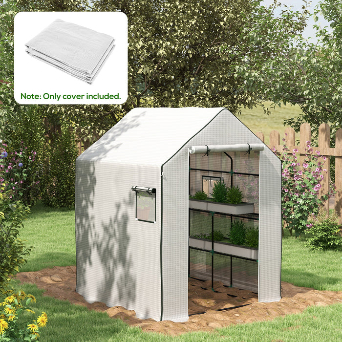 Walk-In PE Greenhouse Cover with Roll-Up Door - Durable Polyethylene Garden Hot House Protector, 140x143x190cm with Windows - Ideal for Plant Growth and Protection