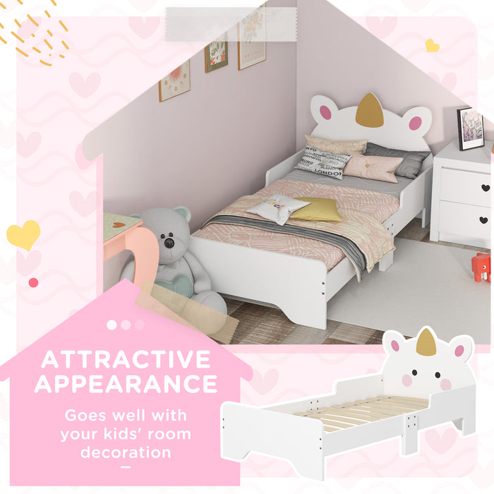 Kids Bedroom Unicorn Toddler Bed - Durable Children's Furniture for Ages 3-6, 143x74x67cm - Ideal Transition Bed for Little Ones